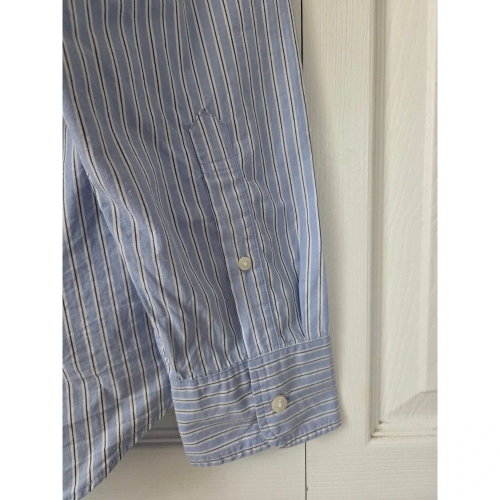 J. Crew Classic Fit Flex Shirt Striped Men M Blue NWT $98 BP969‎
